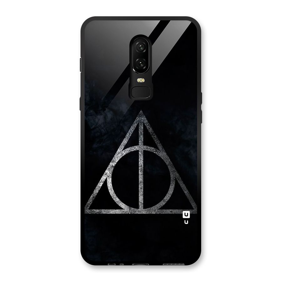 Rugged Triangle Design Glass Back Case for OnePlus 6