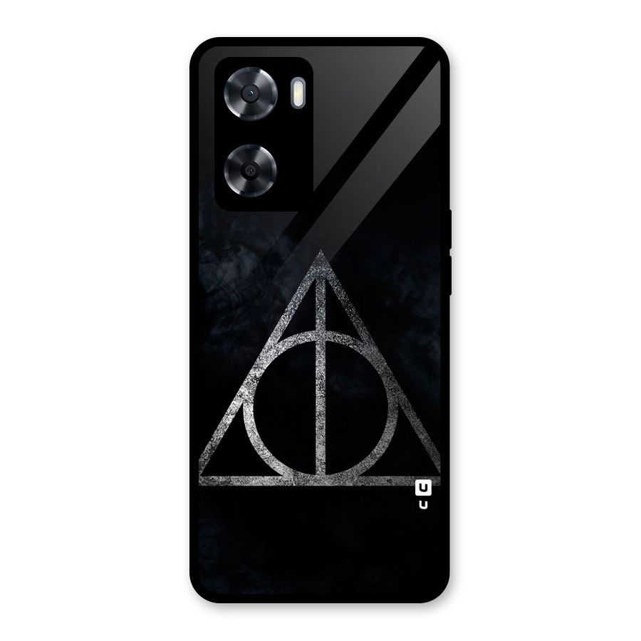 Rugged Triangle Design Glass Back Case for Oppo A57 2022