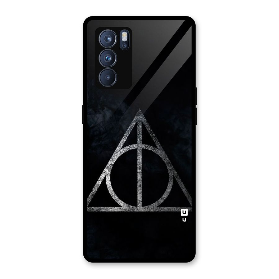 Rugged Triangle Design Glass Back Case for Oppo Reno6 Pro 5G