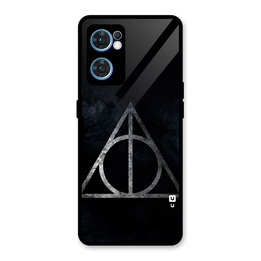 Rugged Triangle Design Glass Back Case for Oppo Reno7 5G