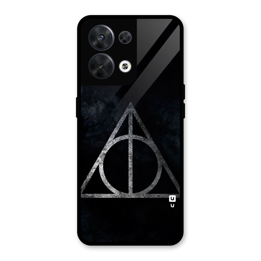 Rugged Triangle Design Glass Back Case for Oppo Reno8 5G