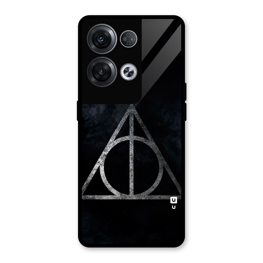 Rugged Triangle Design Glass Back Case for Oppo Reno8 Pro 5G