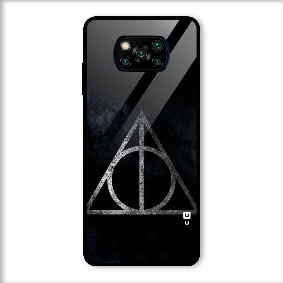 Rugged Triangle Design Glass Back Case for Poco X3