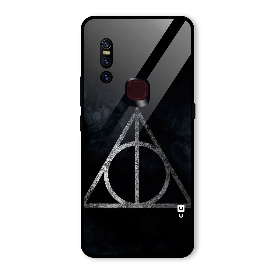 Rugged Triangle Design Glass Back Case for Vivo V15