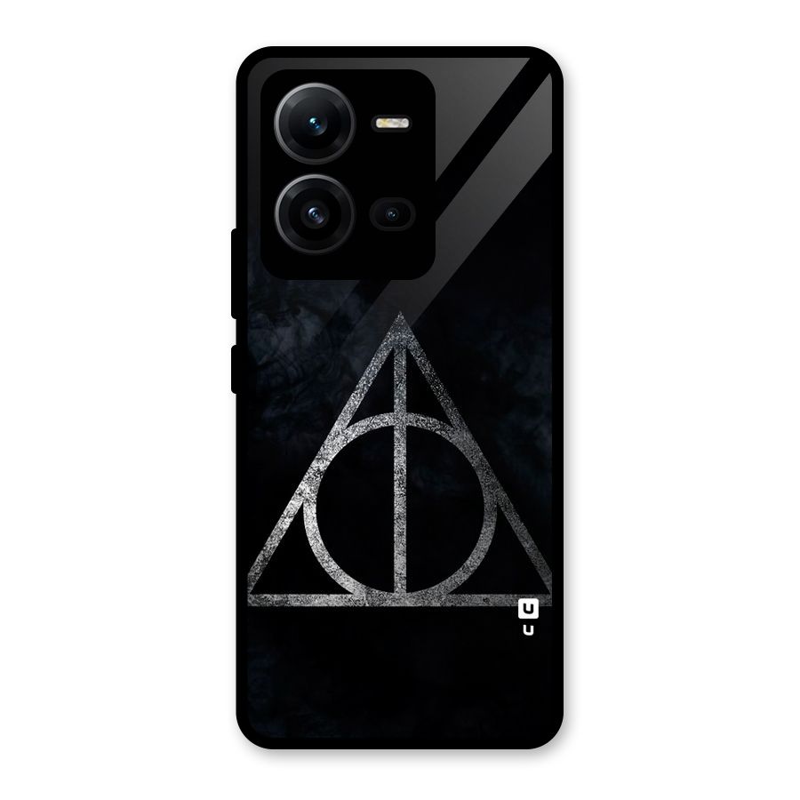 Rugged Triangle Design Glass Back Case for Vivo V25