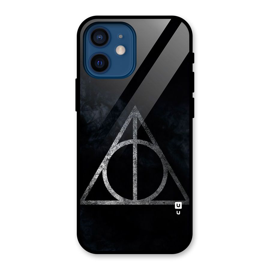 Rugged Triangle Design Glass Back Case for iPhone 12 Mini