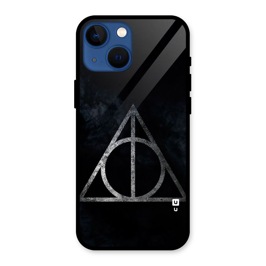 Rugged Triangle Design Glass Back Case for iPhone 13 Mini