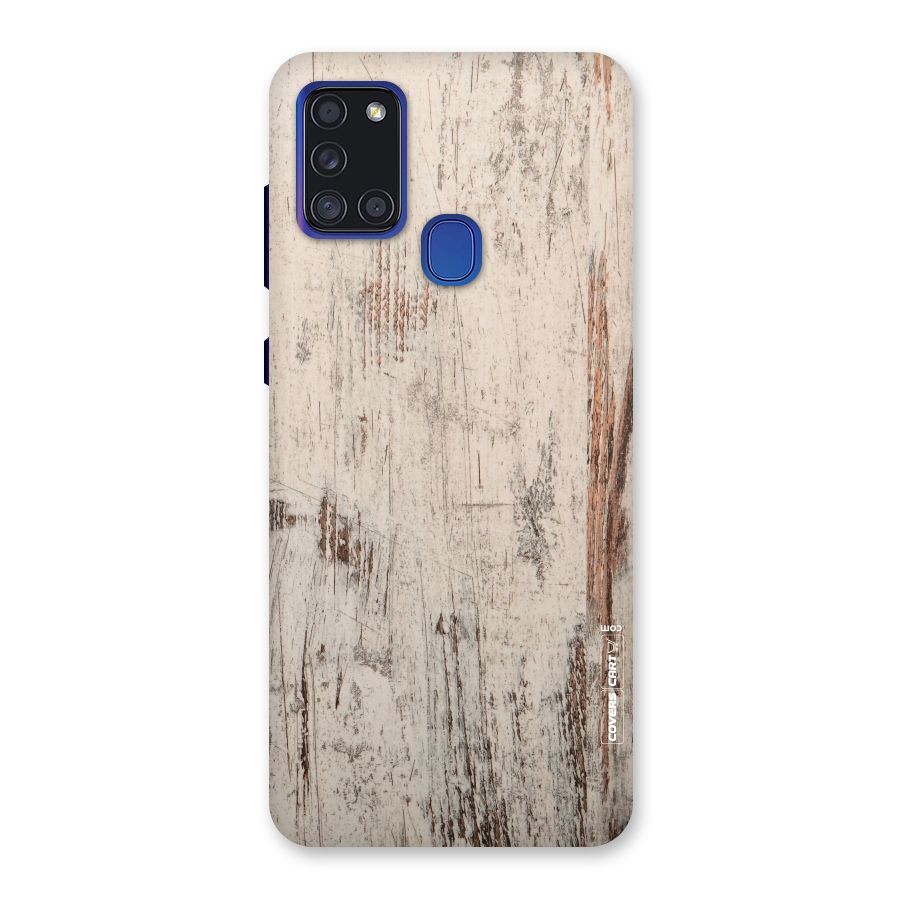 Rugged Wooden Texture Back Case for Galaxy A21s