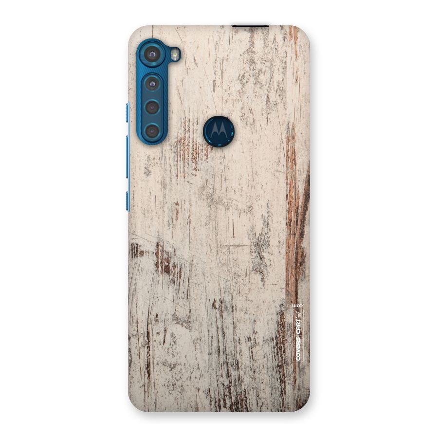 Rugged Wooden Texture Back Case for Motorola One Fusion Plus