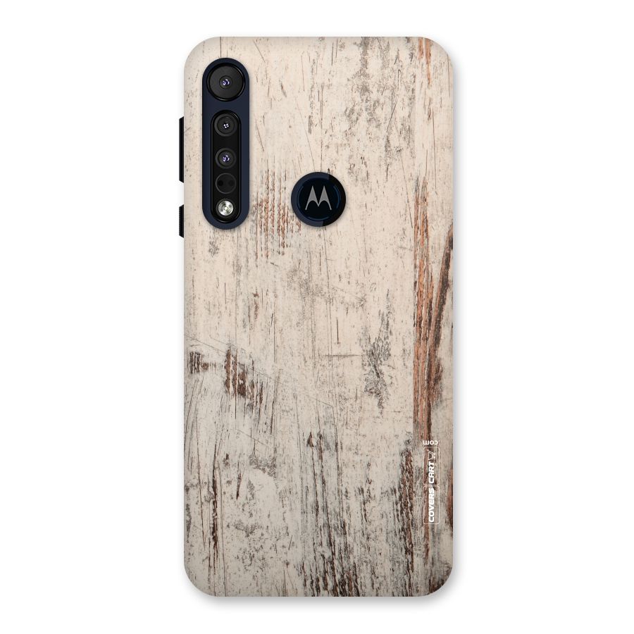 Rugged Wooden Texture Back Case for Motorola One Macro