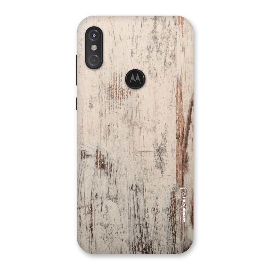 Rugged Wooden Texture Back Case for Motorola One Power