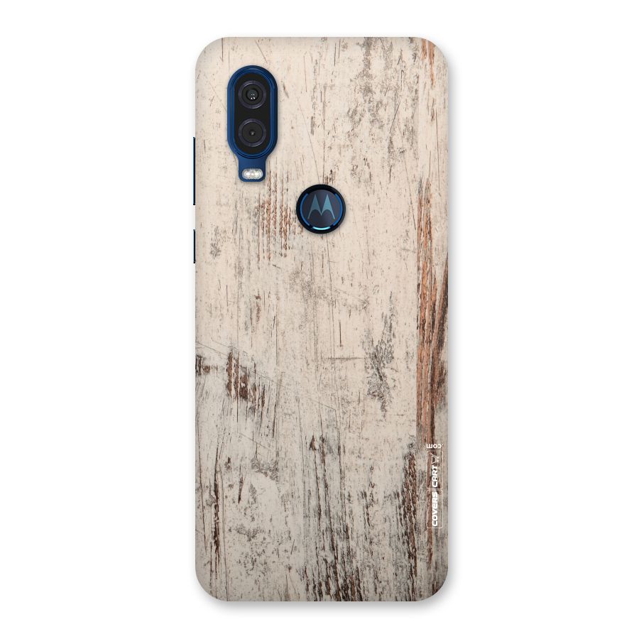 Rugged Wooden Texture Back Case for Motorola One Vision