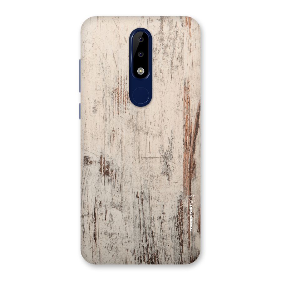 Rugged Wooden Texture Back Case for Nokia 5.1 Plus
