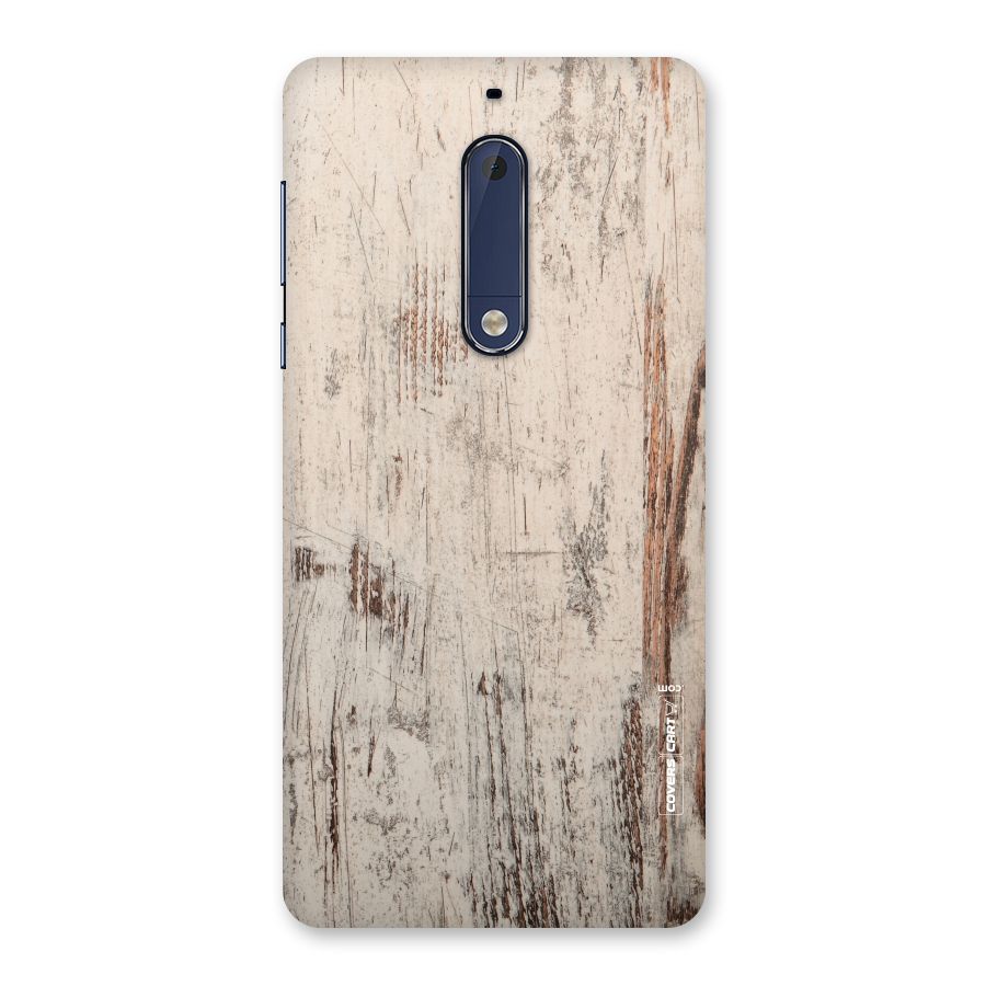 Rugged Wooden Texture Back Case for Nokia 5