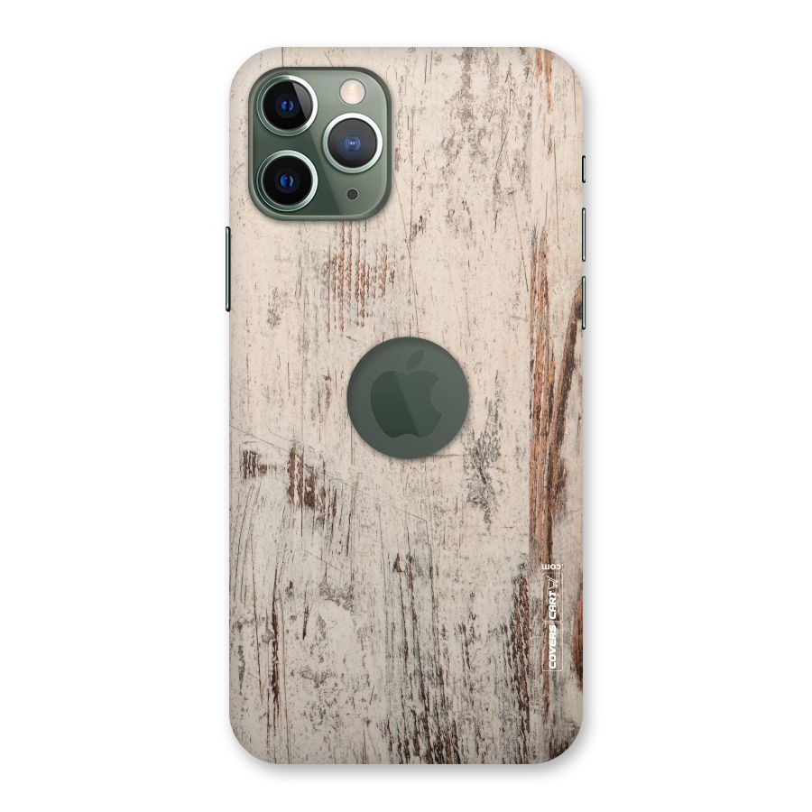 Rugged Wooden Texture Back Case for iPhone 11 Pro Logo  Cut