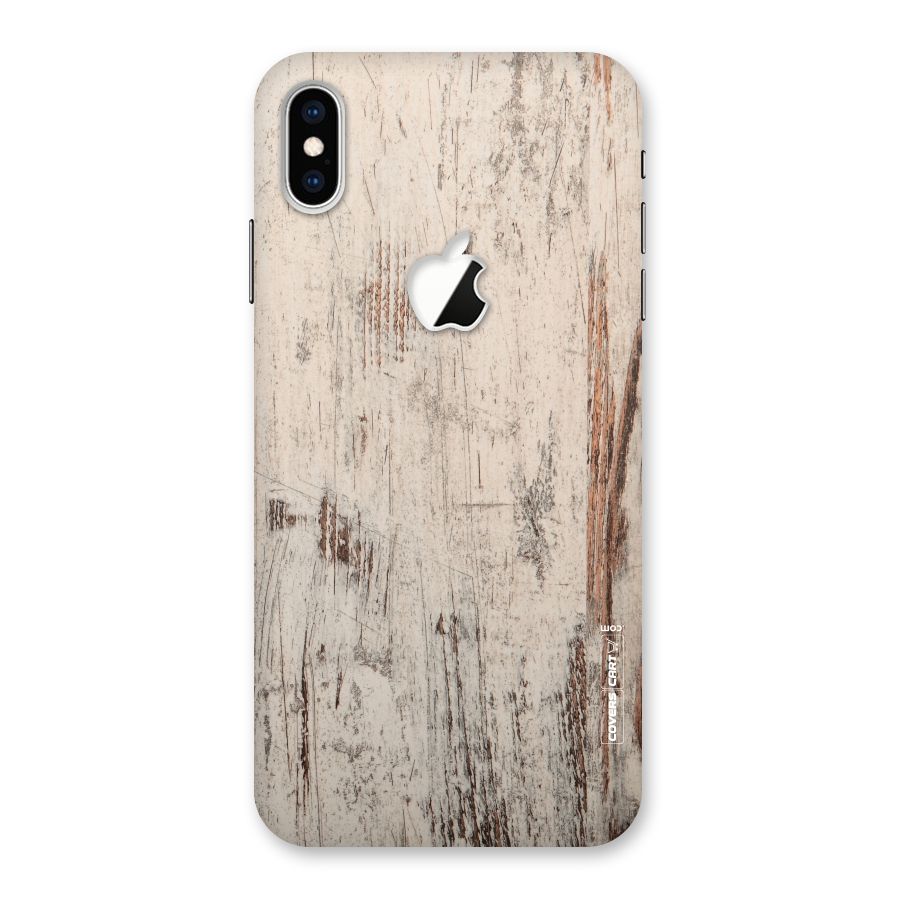Rugged Wooden Texture Back Case for iPhone XS Max Apple Cut