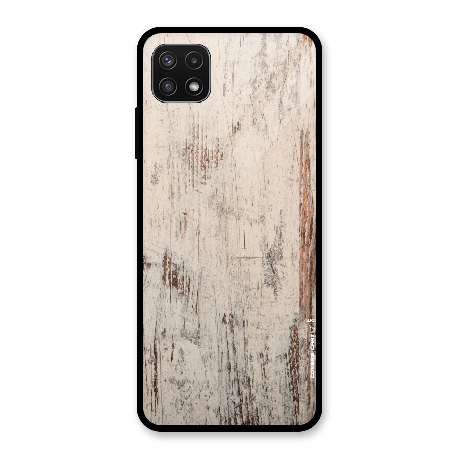 Rugged Wooden Texture Glass Back Case for Galaxy A22 5G