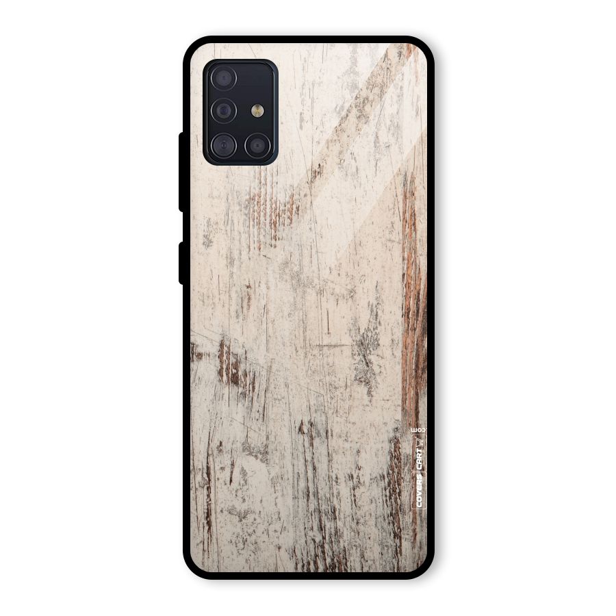 Rugged Wooden Texture Glass Back Case for Galaxy A51