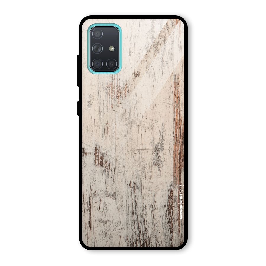 Rugged Wooden Texture Glass Back Case for Galaxy A71