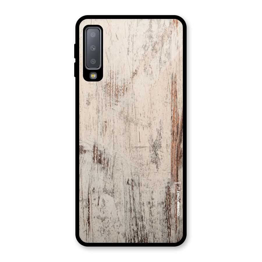 Rugged Wooden Texture Glass Back Case for Galaxy A7 (2018)
