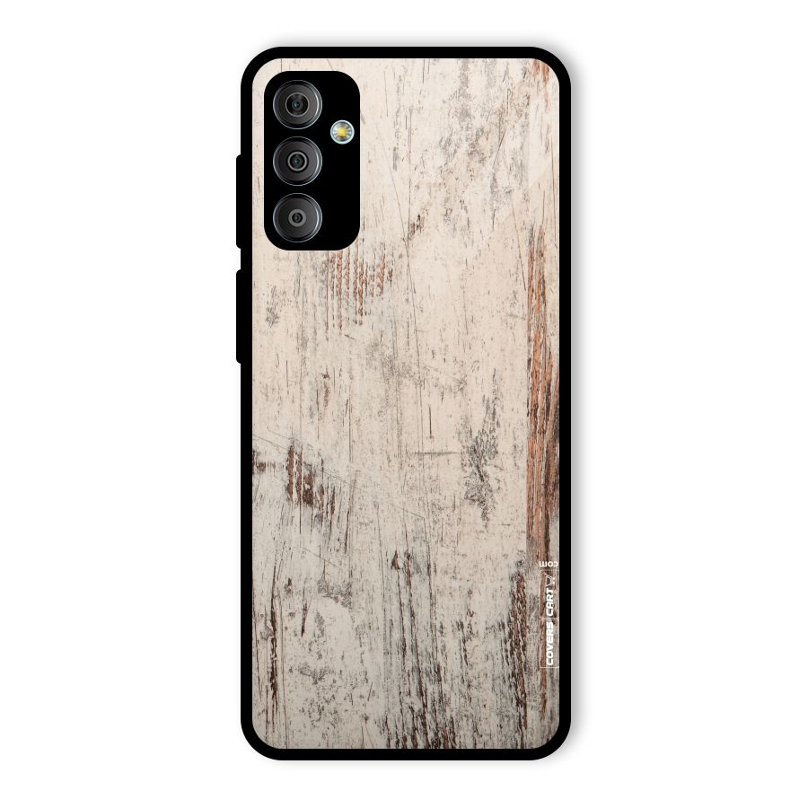 Rugged Wooden Texture Glass Back Case for Galaxy F23