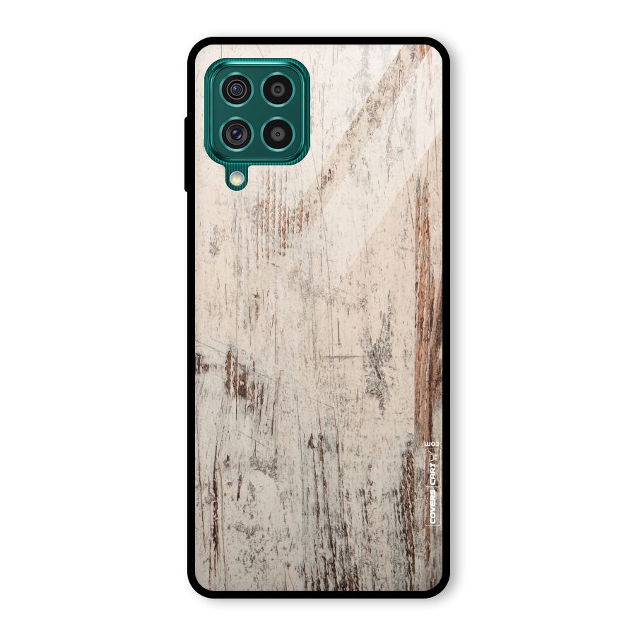 Rugged Wooden Texture Glass Back Case for Galaxy F62