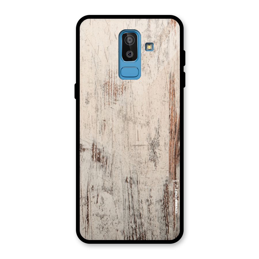 Rugged Wooden Texture Glass Back Case for Galaxy J8