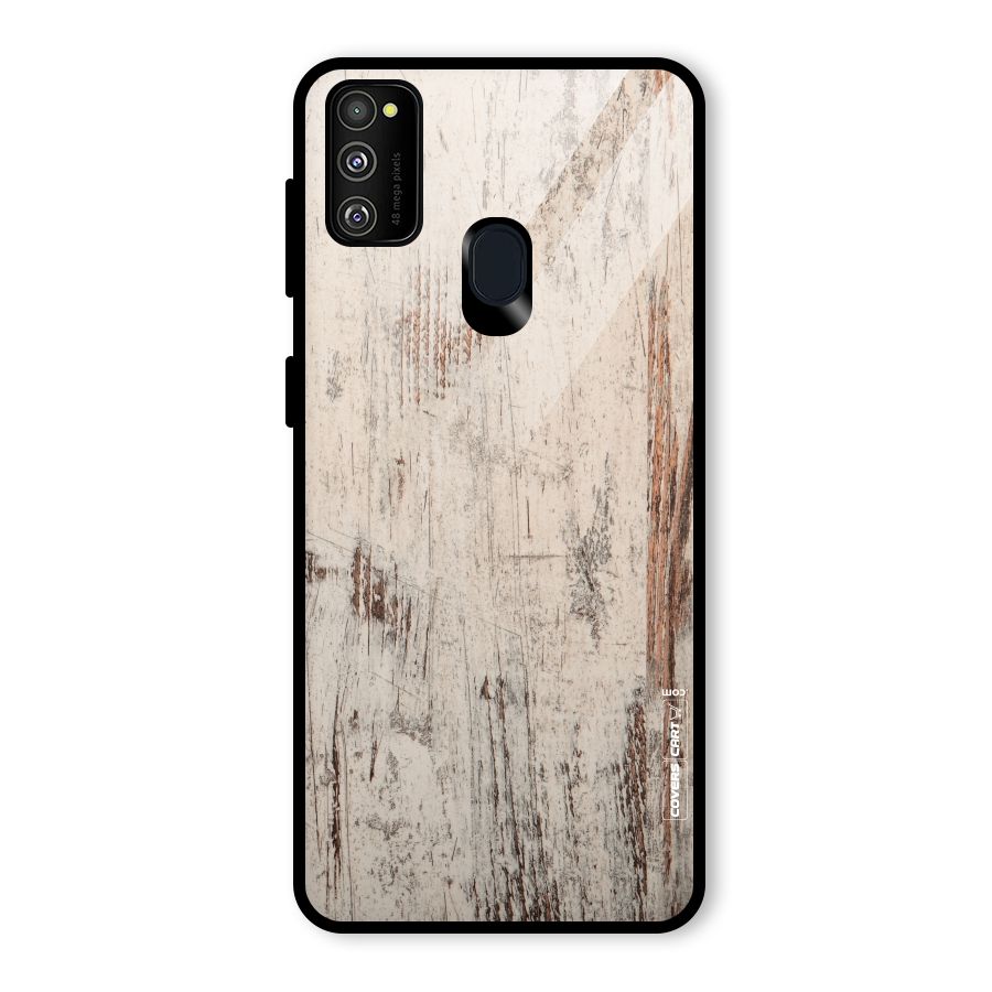 Rugged Wooden Texture Glass Back Case for Galaxy M30s
