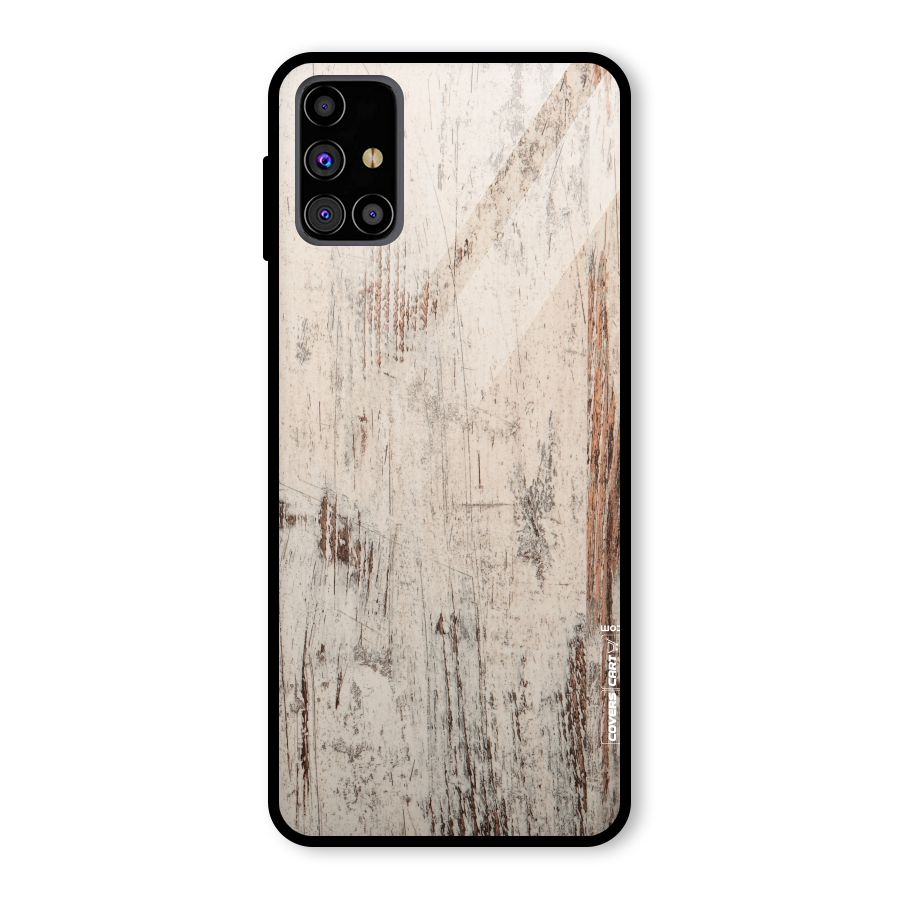 Rugged Wooden Texture Glass Back Case for Galaxy M31s