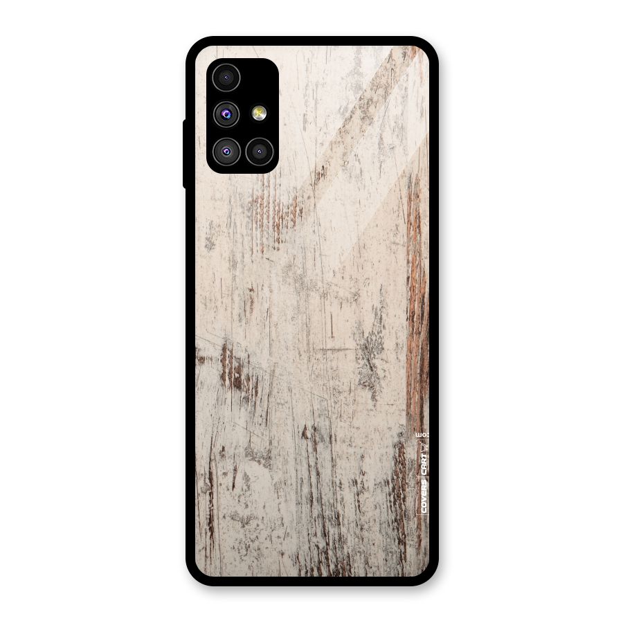 Rugged Wooden Texture Glass Back Case for Galaxy M51