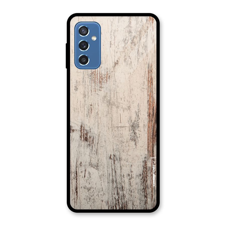 Rugged Wooden Texture Glass Back Case for Galaxy M52 5G