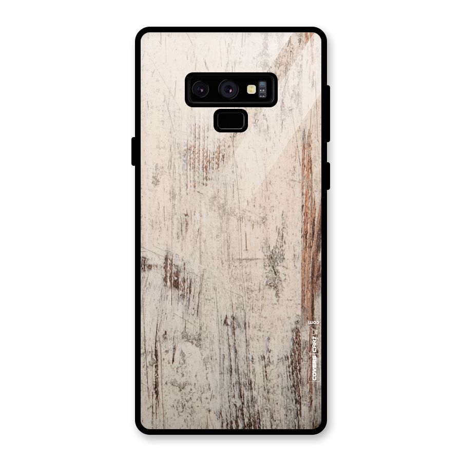 Rugged Wooden Texture Glass Back Case for Galaxy Note 9