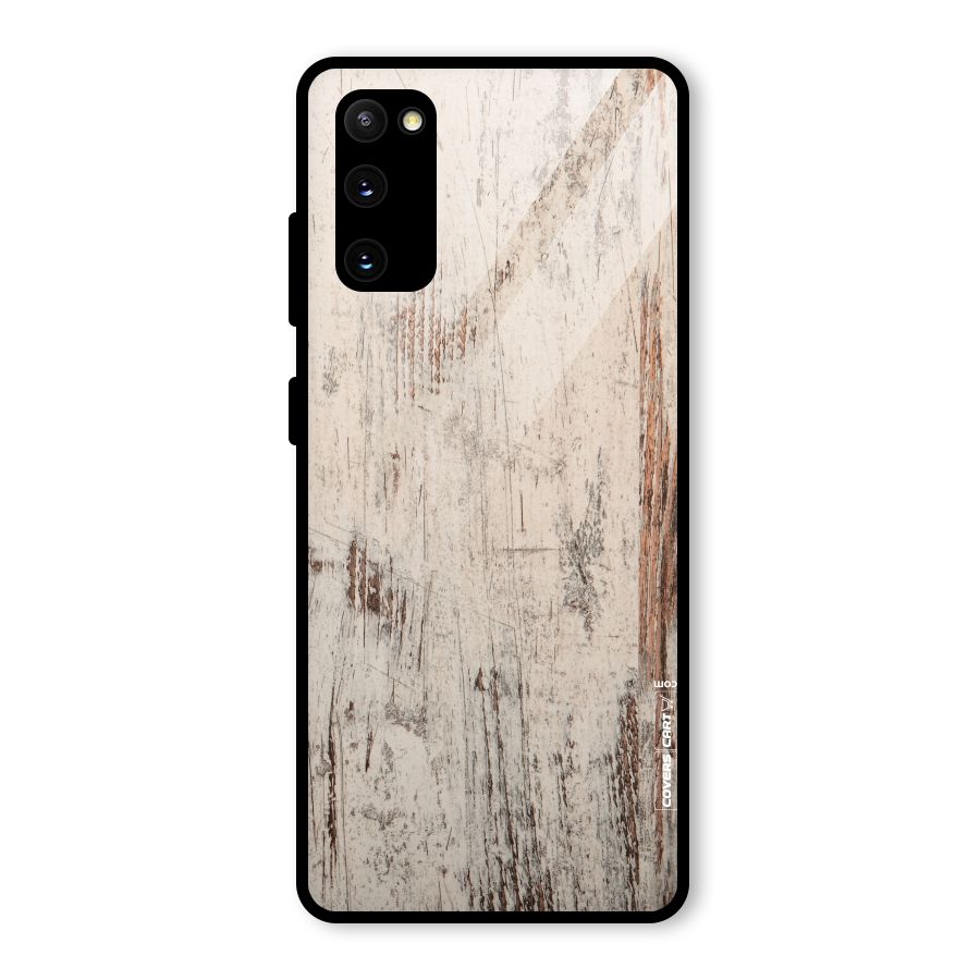 Rugged Wooden Texture Glass Back Case for Galaxy S20 FE