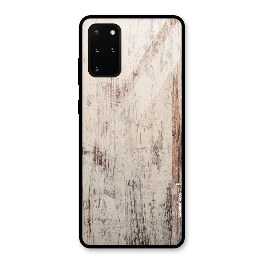 Rugged Wooden Texture Glass Back Case for Galaxy S20 Plus