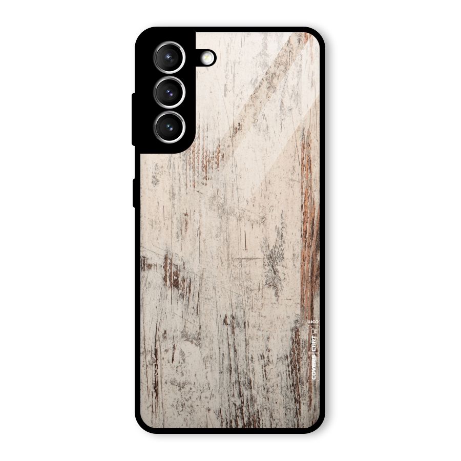 Rugged Wooden Texture Glass Back Case for Galaxy S21 5G
