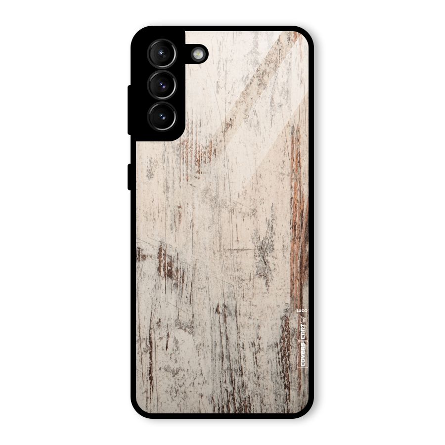 Rugged Wooden Texture Glass Back Case for Galaxy S21 Plus