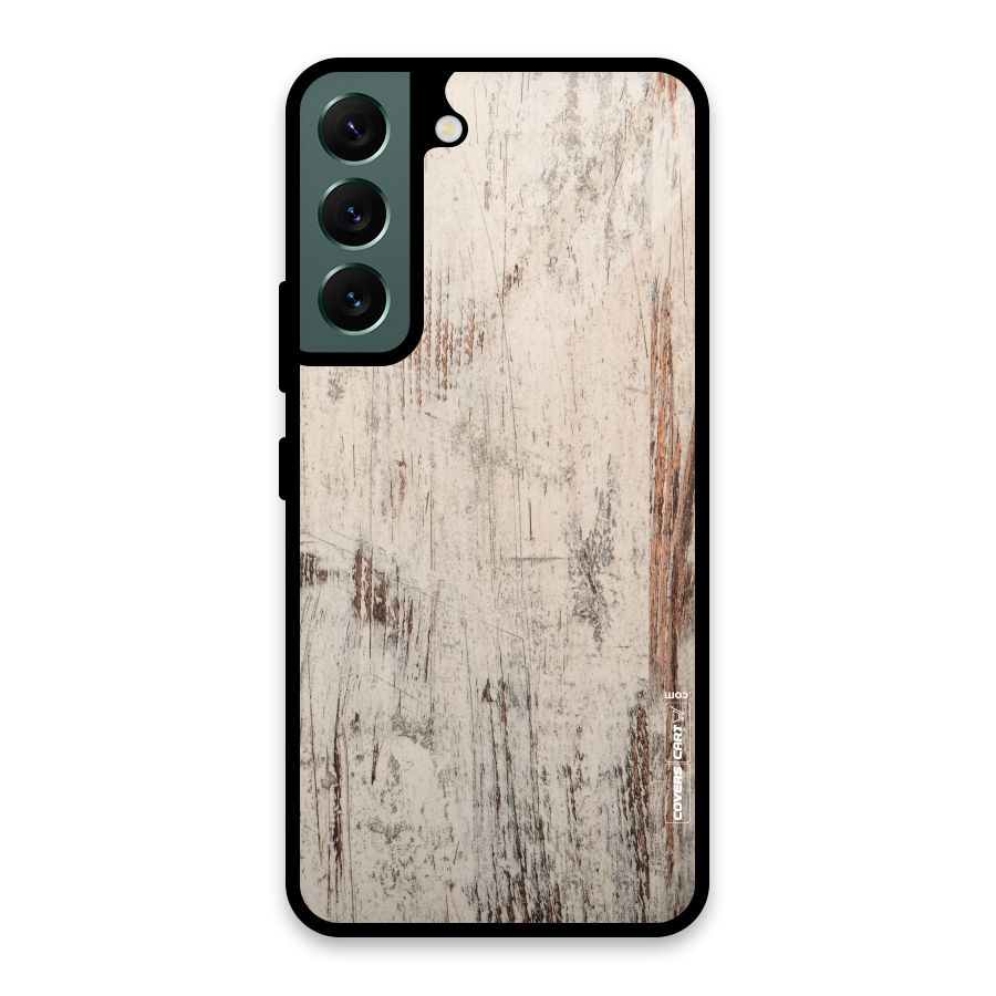 Rugged Wooden Texture Glass Back Case for Galaxy S22 5G