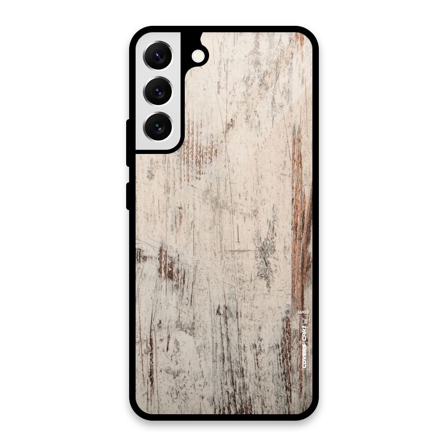 Rugged Wooden Texture Glass Back Case for Galaxy S22 Plus 5G