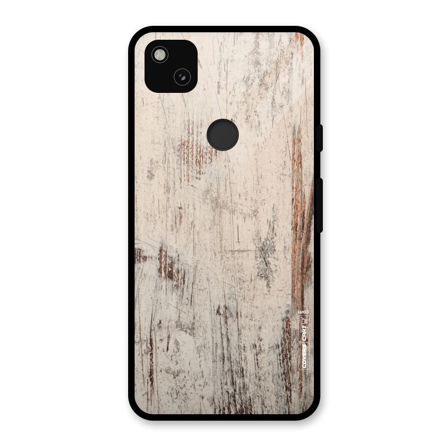 Rugged Wooden Texture Glass Back Case for Google Pixel 4a