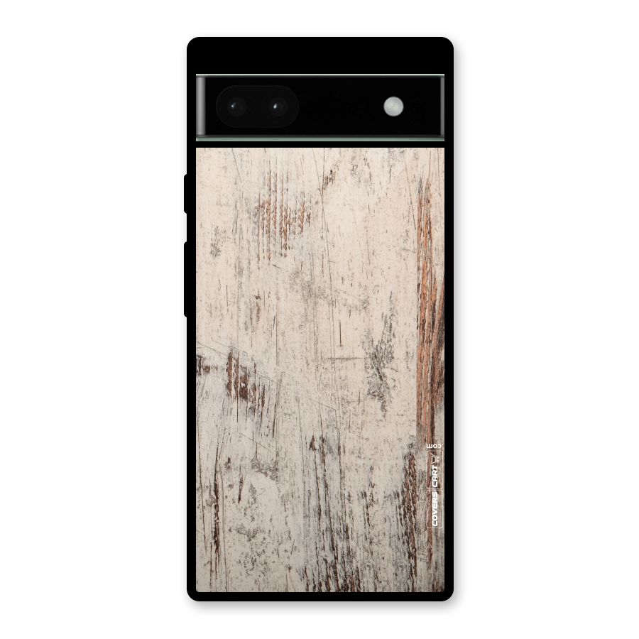 Rugged Wooden Texture Glass Back Case for Google Pixel 6a