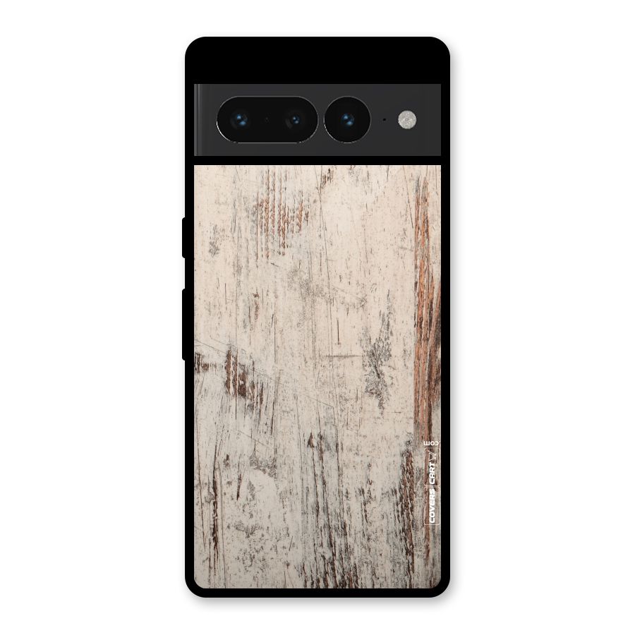 Rugged Wooden Texture Glass Back Case for Google Pixel 7 Pro