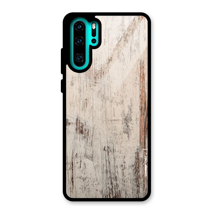 Rugged Wooden Texture Glass Back Case for Huawei P30 Pro