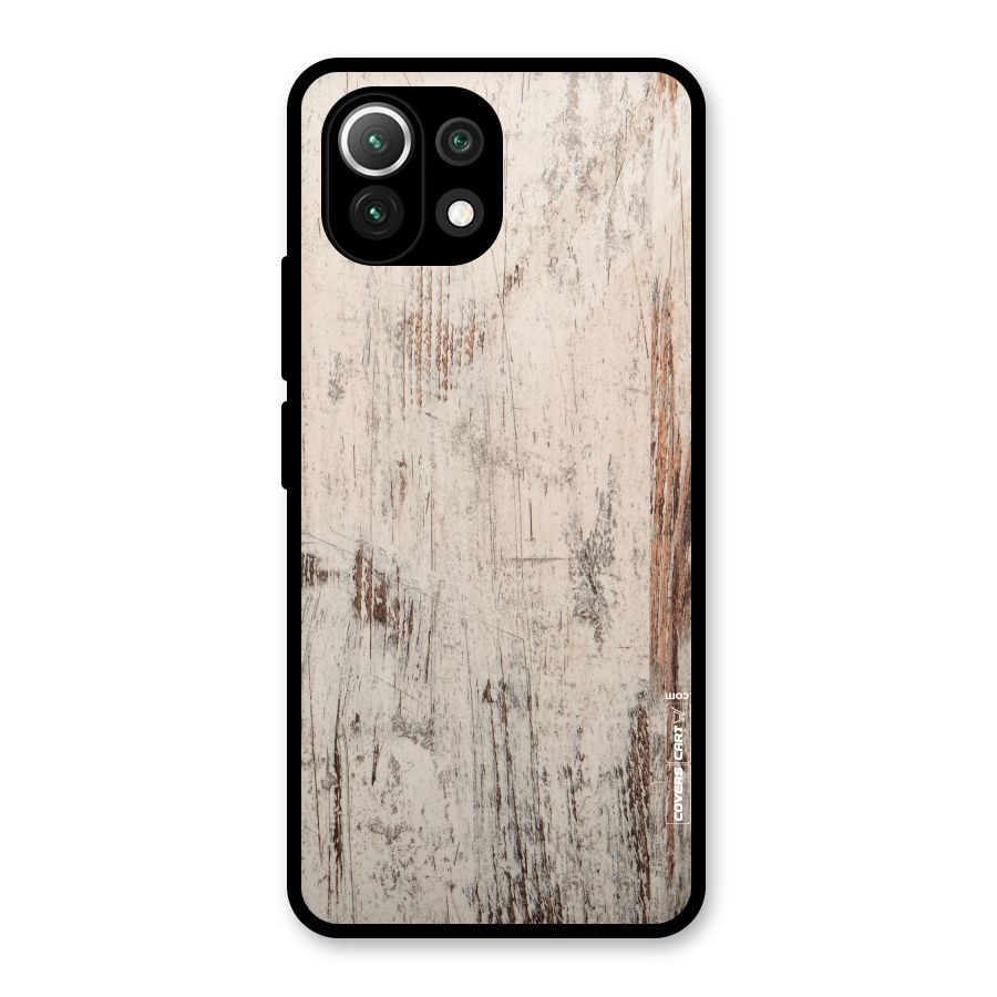Rugged Wooden Texture Glass Back Case for Mi 11 Lite