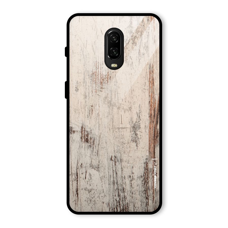 Rugged Wooden Texture Glass Back Case for OnePlus 6T
