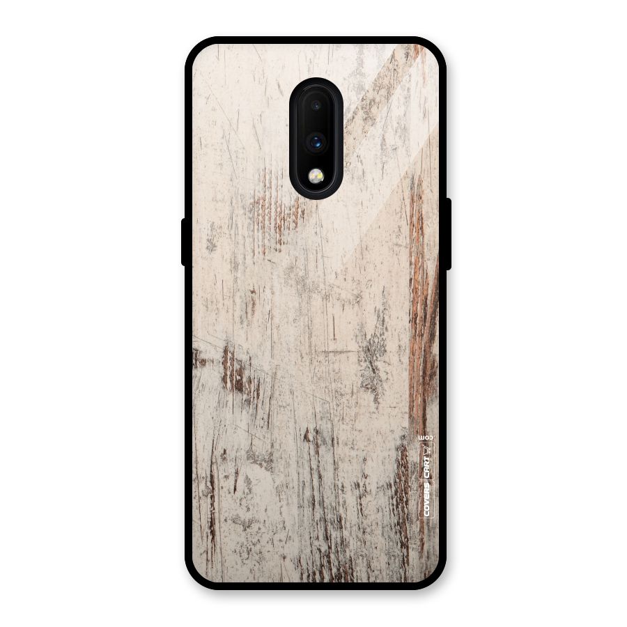 Rugged Wooden Texture Glass Back Case for OnePlus 7