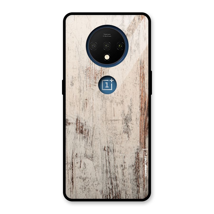 Rugged Wooden Texture Glass Back Case for OnePlus 7T