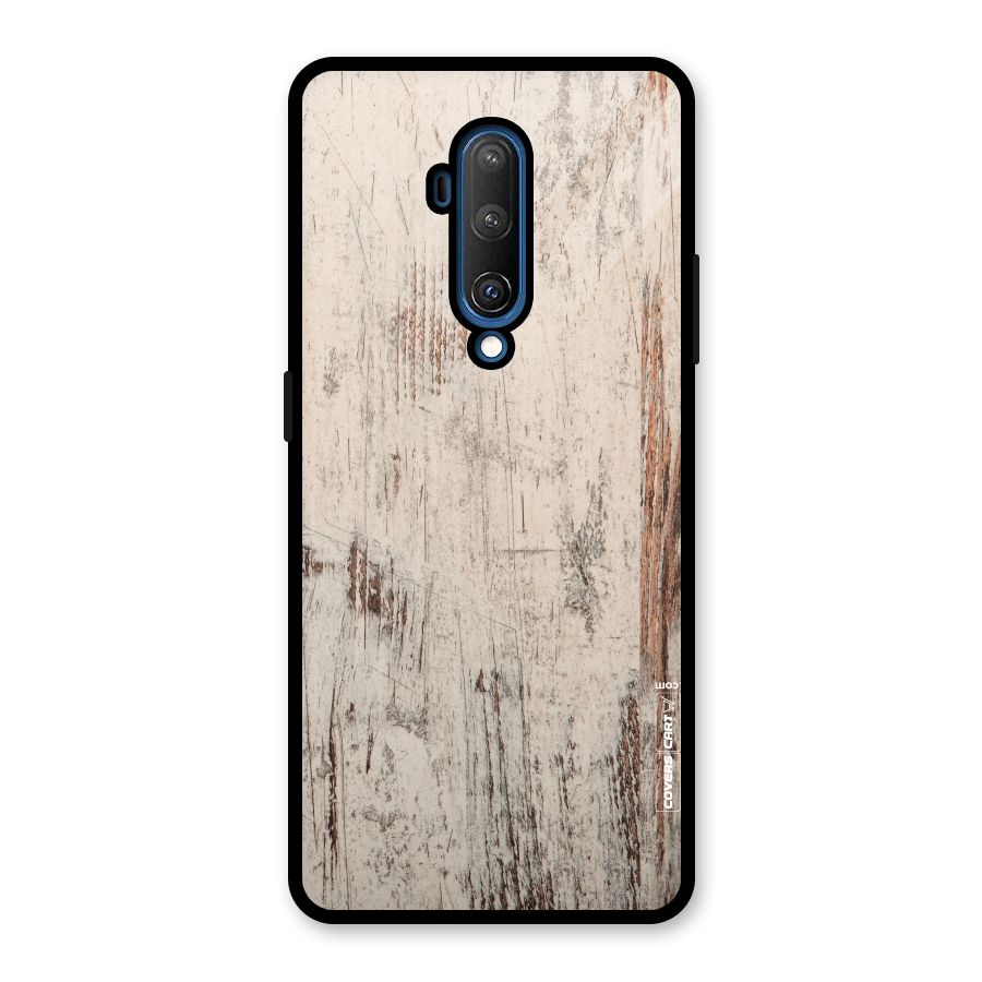 Rugged Wooden Texture Glass Back Case for OnePlus 7T Pro