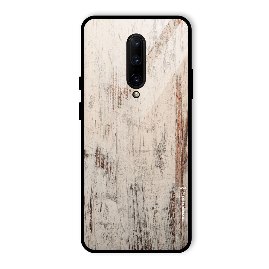 Rugged Wooden Texture Glass Back Case for OnePlus 7 Pro
