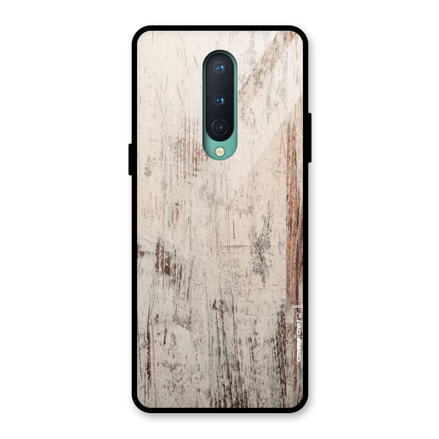 Rugged Wooden Texture Glass Back Case for OnePlus 8