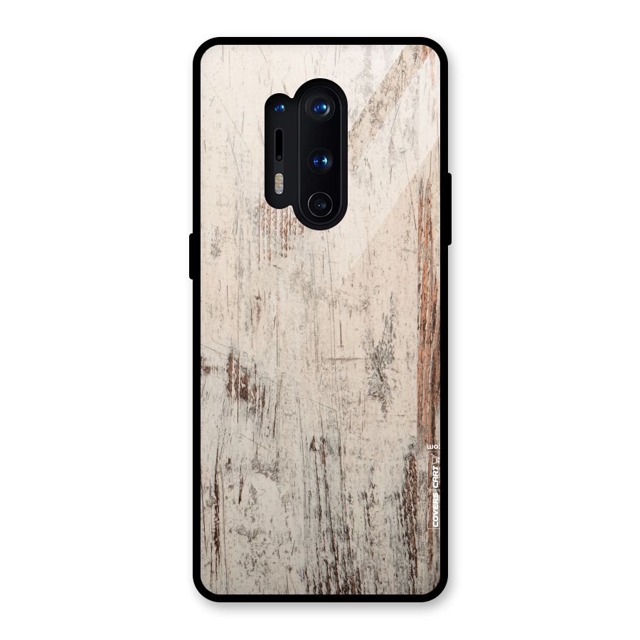 Rugged Wooden Texture Glass Back Case for OnePlus 8 Pro